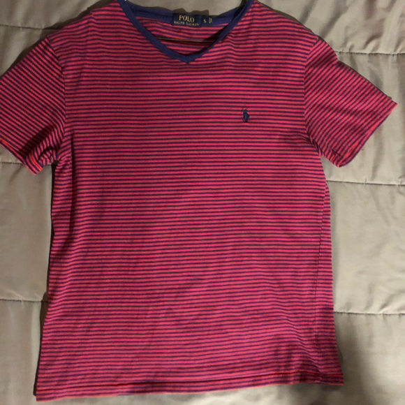Red with navy stripe Polo by Ralph Lauren - Picture 1 of 2
